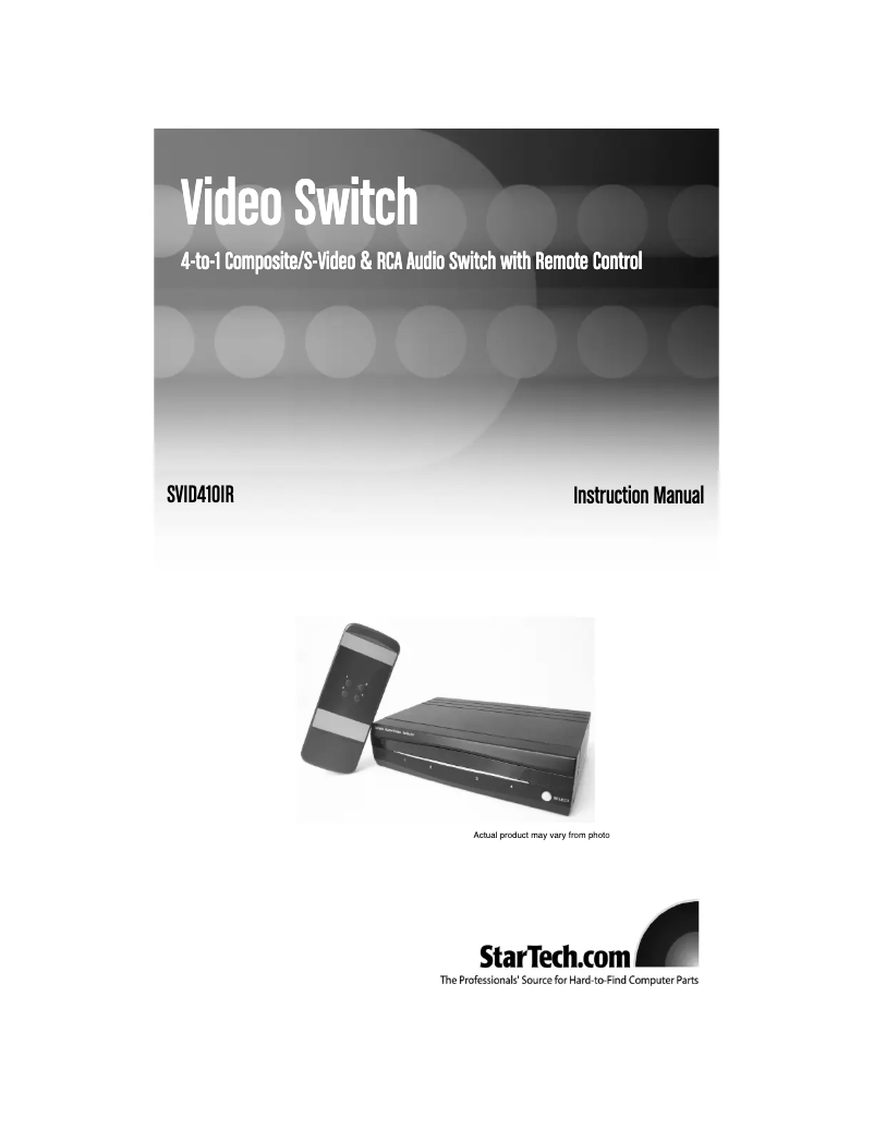 Page 1 de la notice Manuel utilisateur StarTech.com SVID410IR
