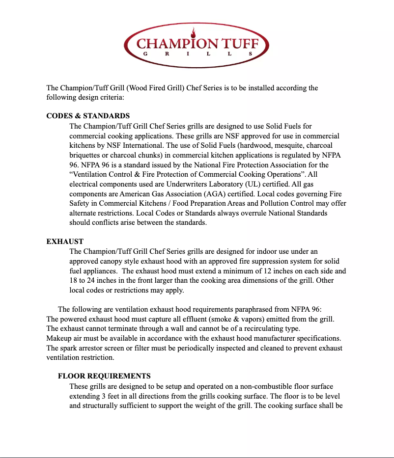 Page 1 de la notice Manuel utilisateur Champion Tuff Grills CG 52