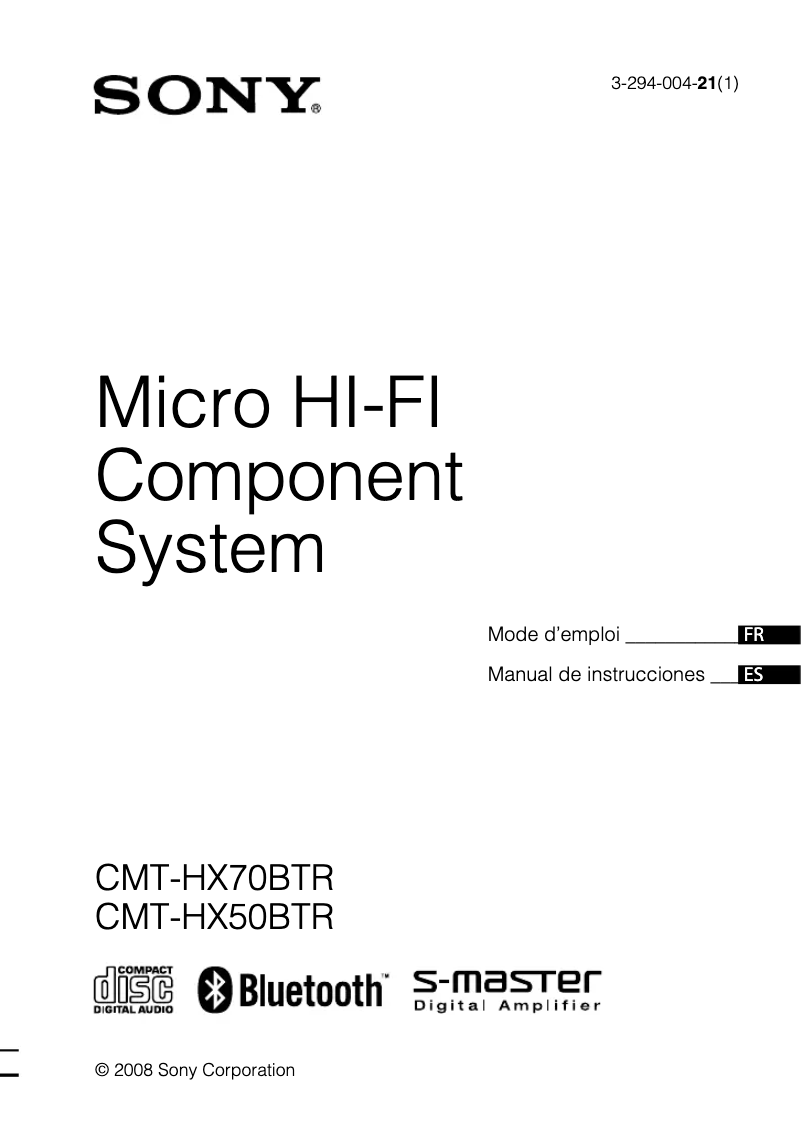 Image de la première page du manuel de l'appareil CMT-HX70BTR