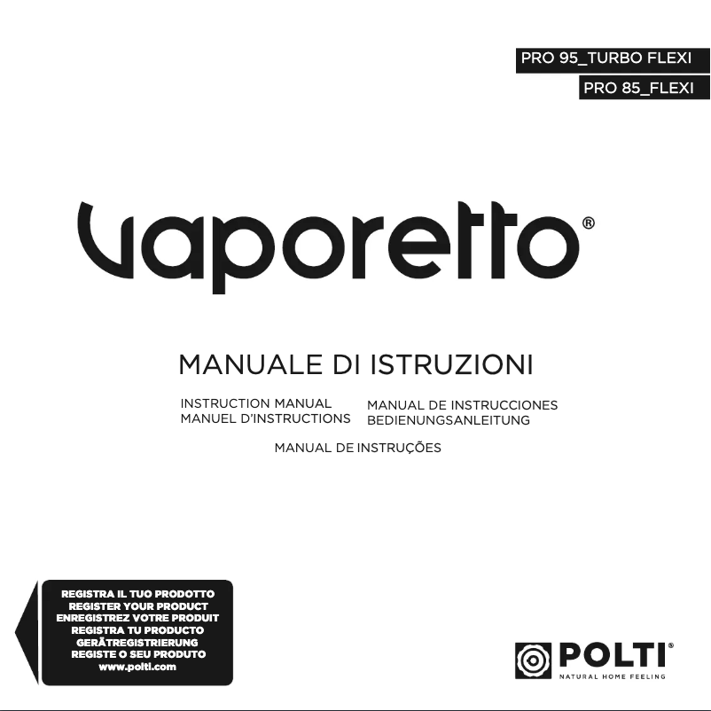 Page n°1 - Manuel utilisateur Polti Vaporetto Pro 95 Turbo Flexi