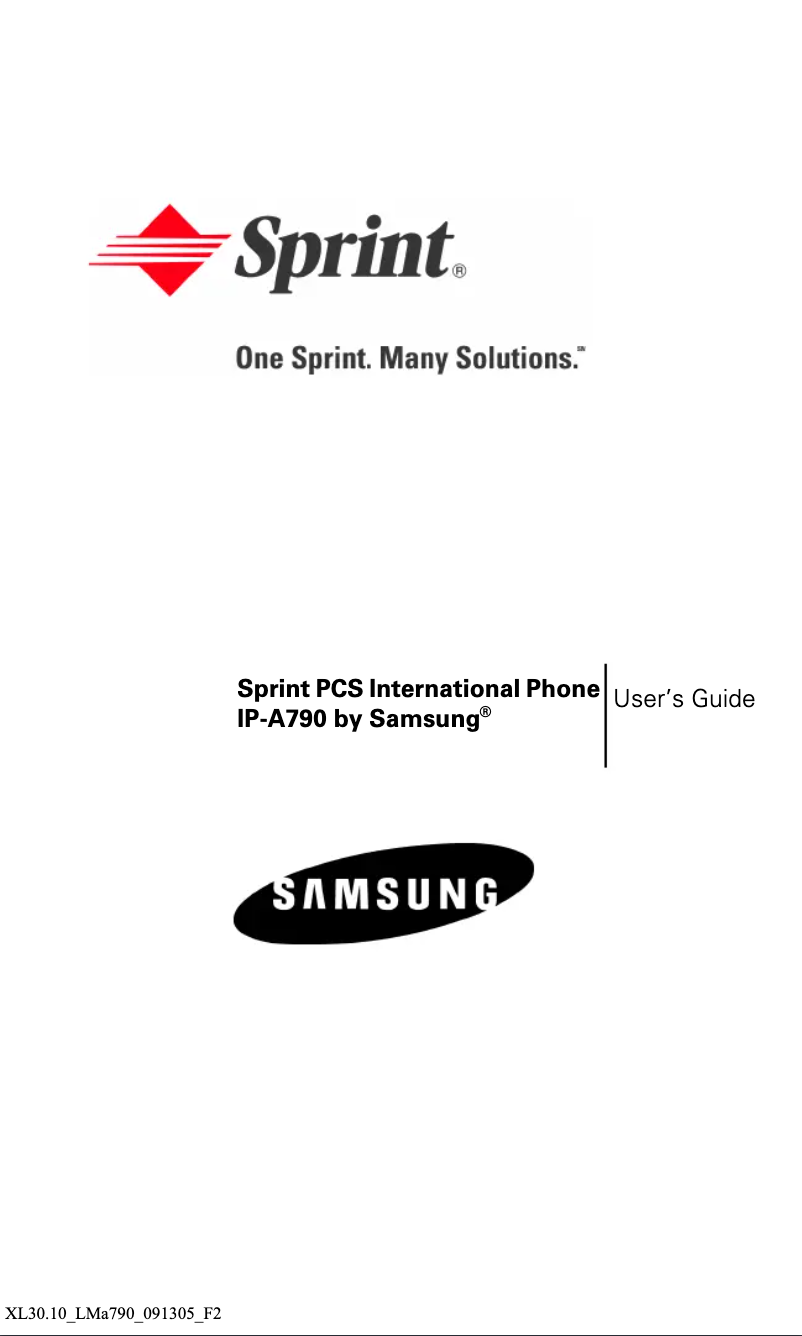 Page 1 de la notice Manuel utilisateur Samsung SPH-A790