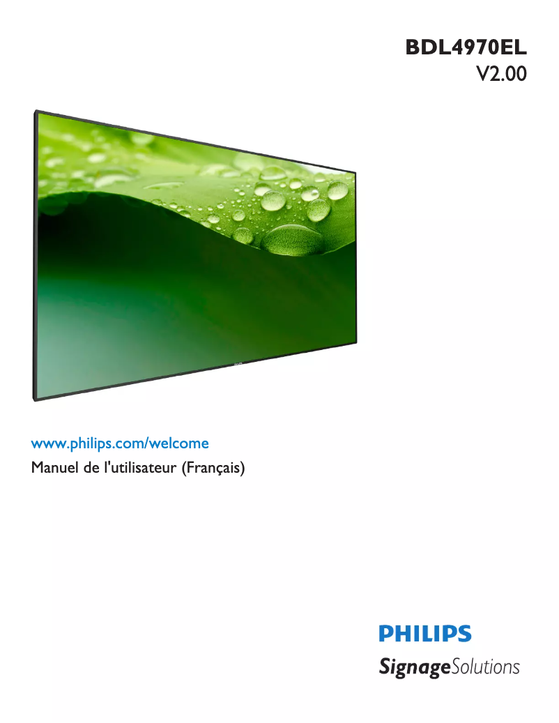 Page n°1 - Manuel utilisateur Philips Signage Solutions BDL4970EL
