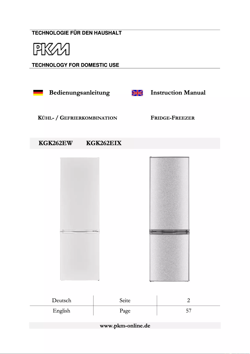 Page 1 de la notice Manuel utilisateur PKM KGK262EIX
