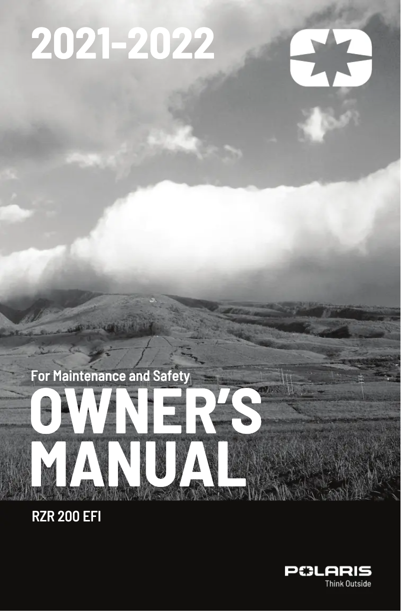 Image de la première page du manuel de l'appareil RZR 200 EFI (2022)