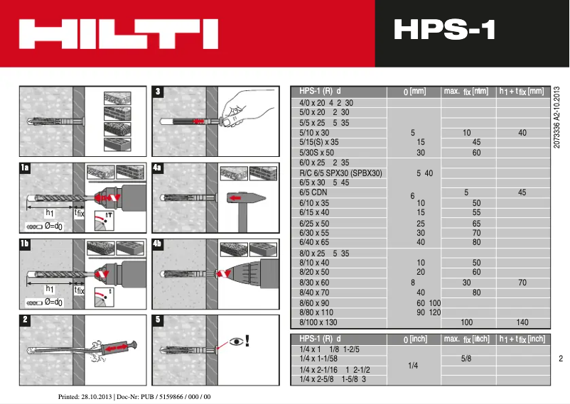 Image de la première page du manuel de l'appareil HPS-1 R
