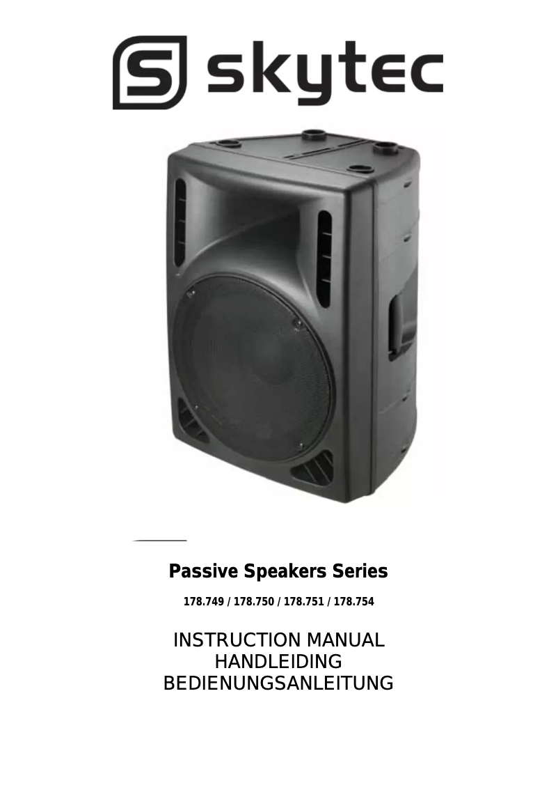 Image de la première page du manuel de l'appareil Passive Speaker 178.751