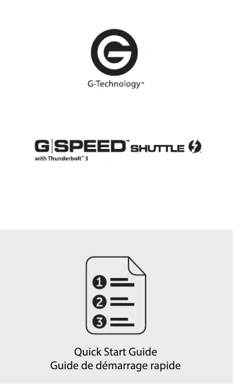 Image de la première page du manuel de l'appareil G-SPEED Shuttle with Thunderbolt 3
