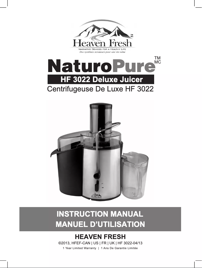 Page n°1 - Manuel utilisateur Heaven Fresh HF 3022