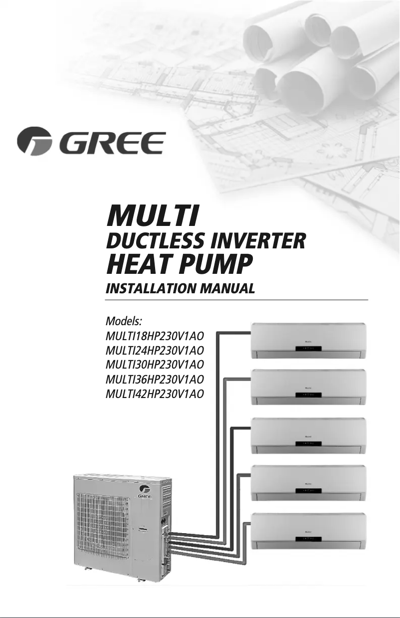 Page 1 de la notice Manuel utilisateur Gree MULTI18HP230V1AO