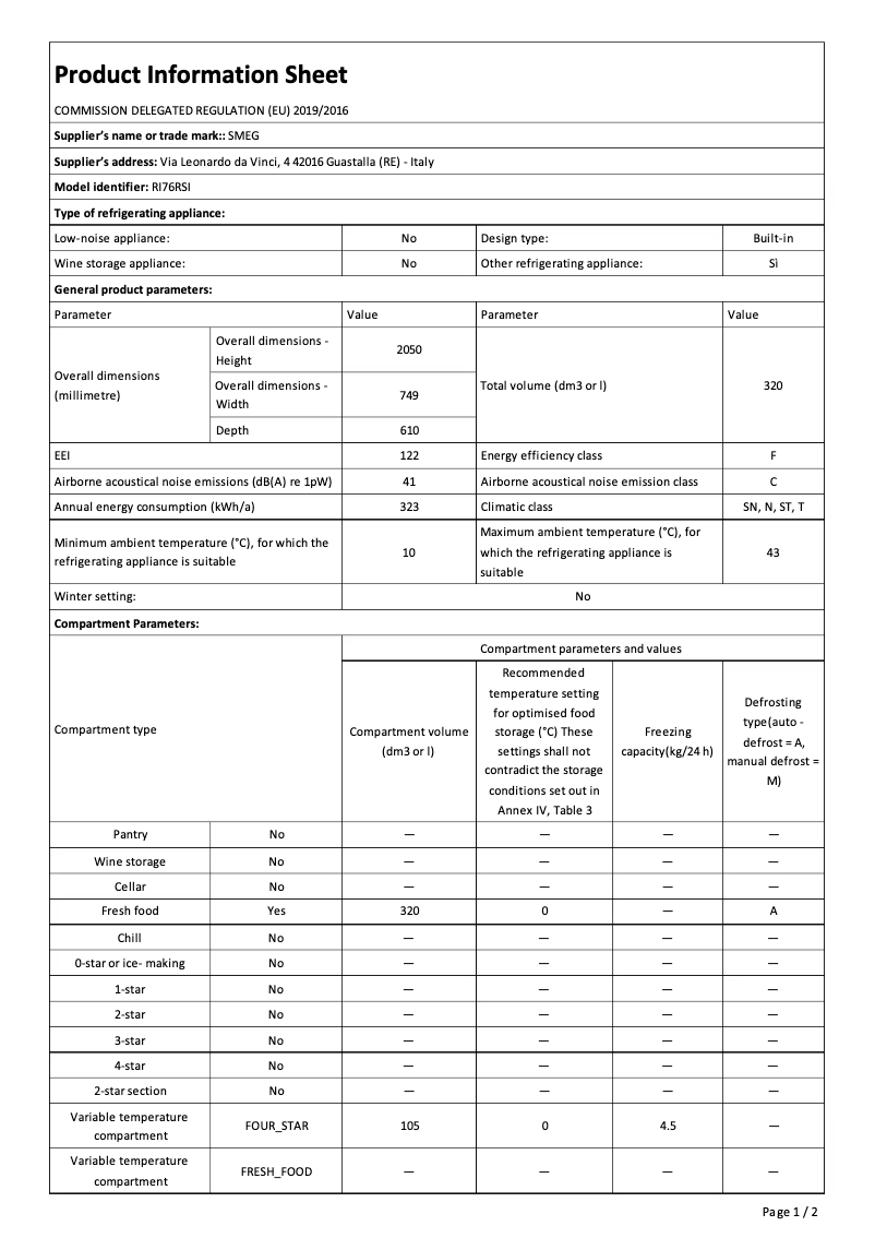 Image de la première page du manuel de l'appareil RI76RSI