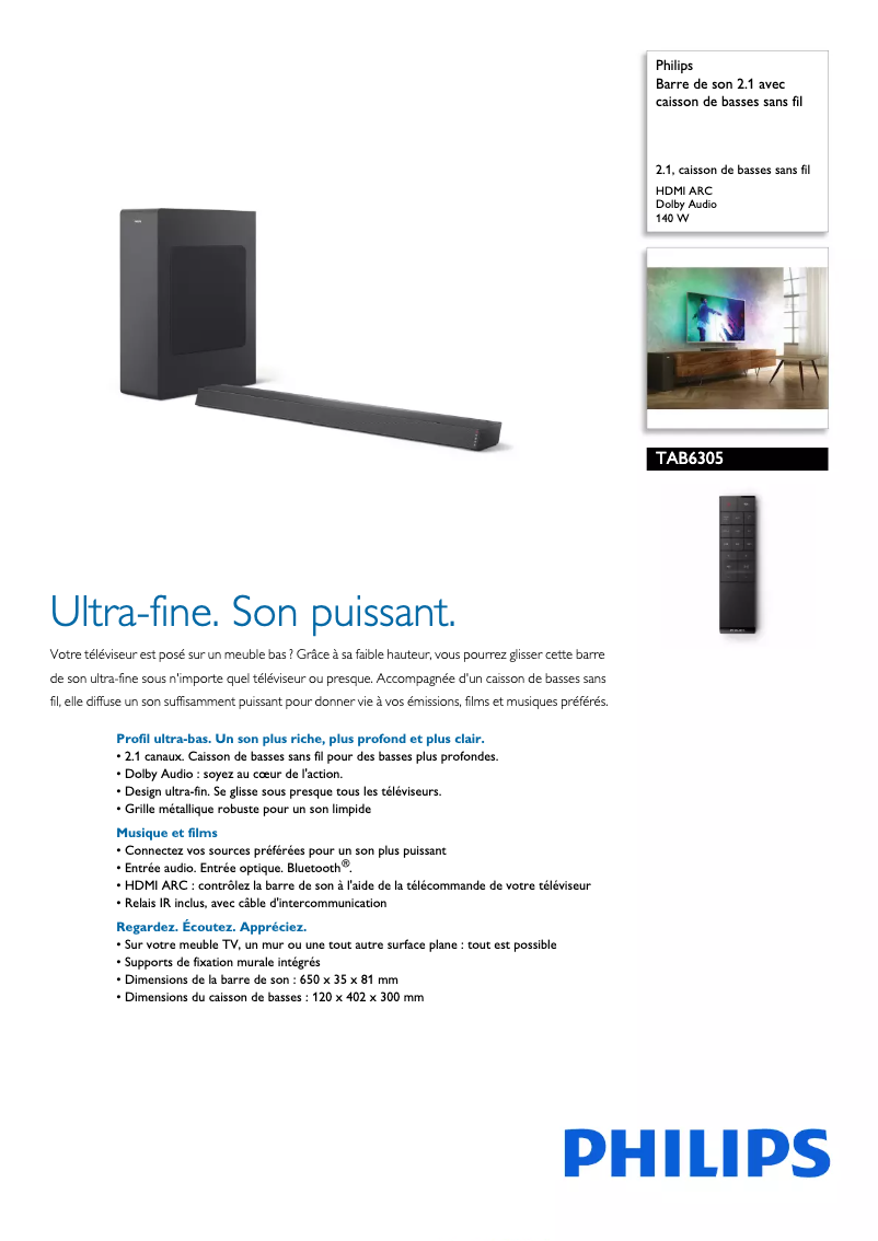 Image de la première page du manuel de l'appareil TAB6305