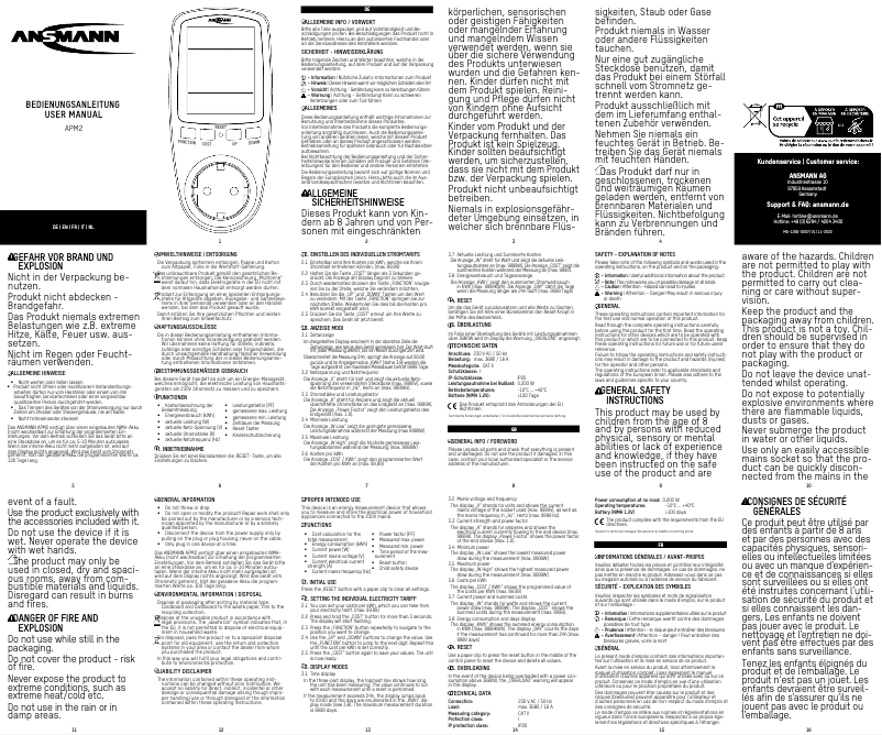 Page n°1 - Manuel utilisateur Ansmann APM2