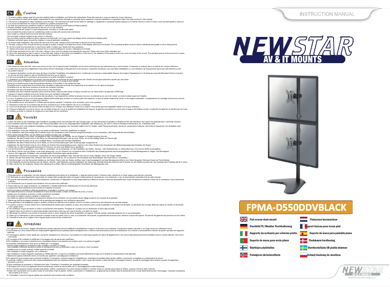 Page 1 de la notice Manuel utilisateur Newstar FPMA-D550DDV