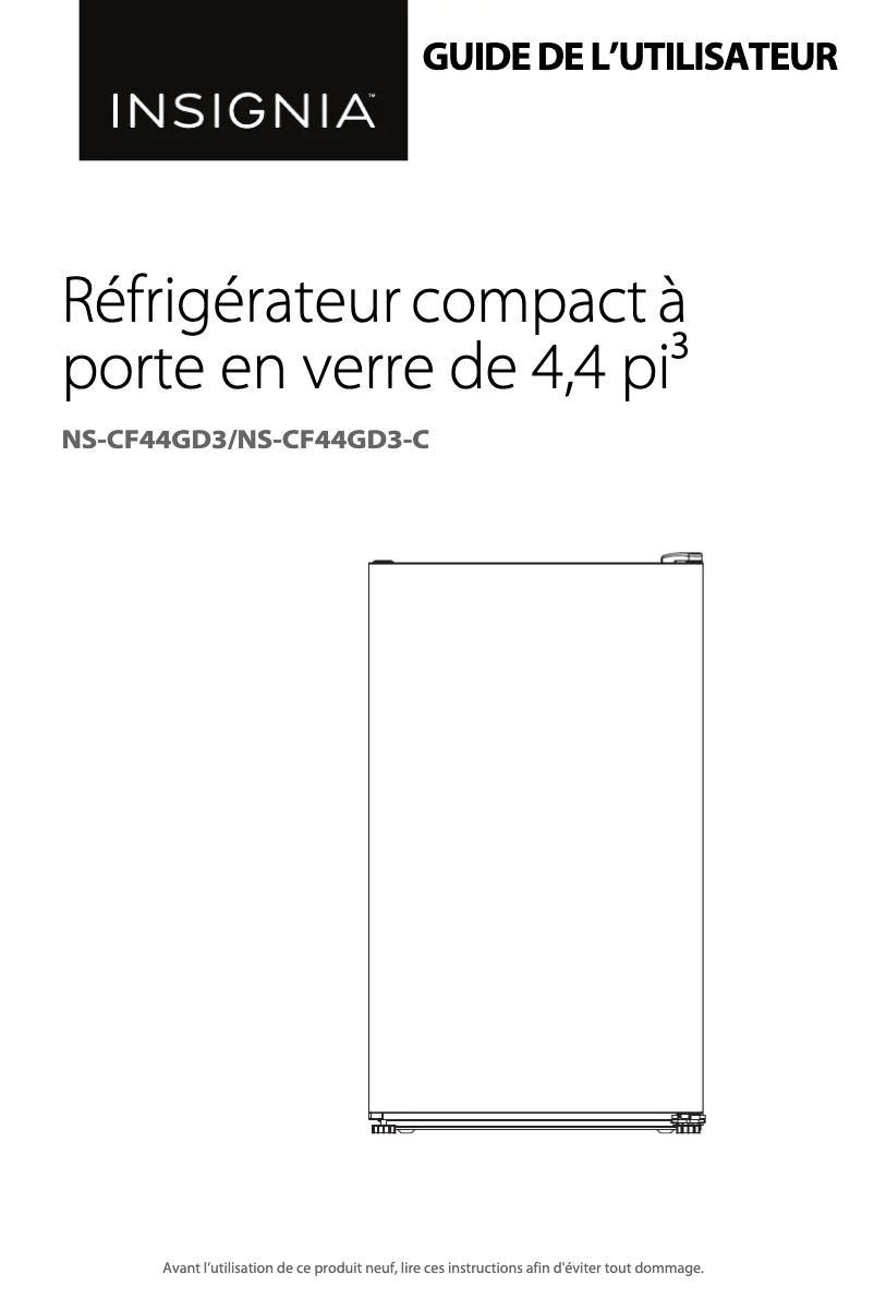 Image de la première page du manuel de l'appareil NS-CF44GD3
