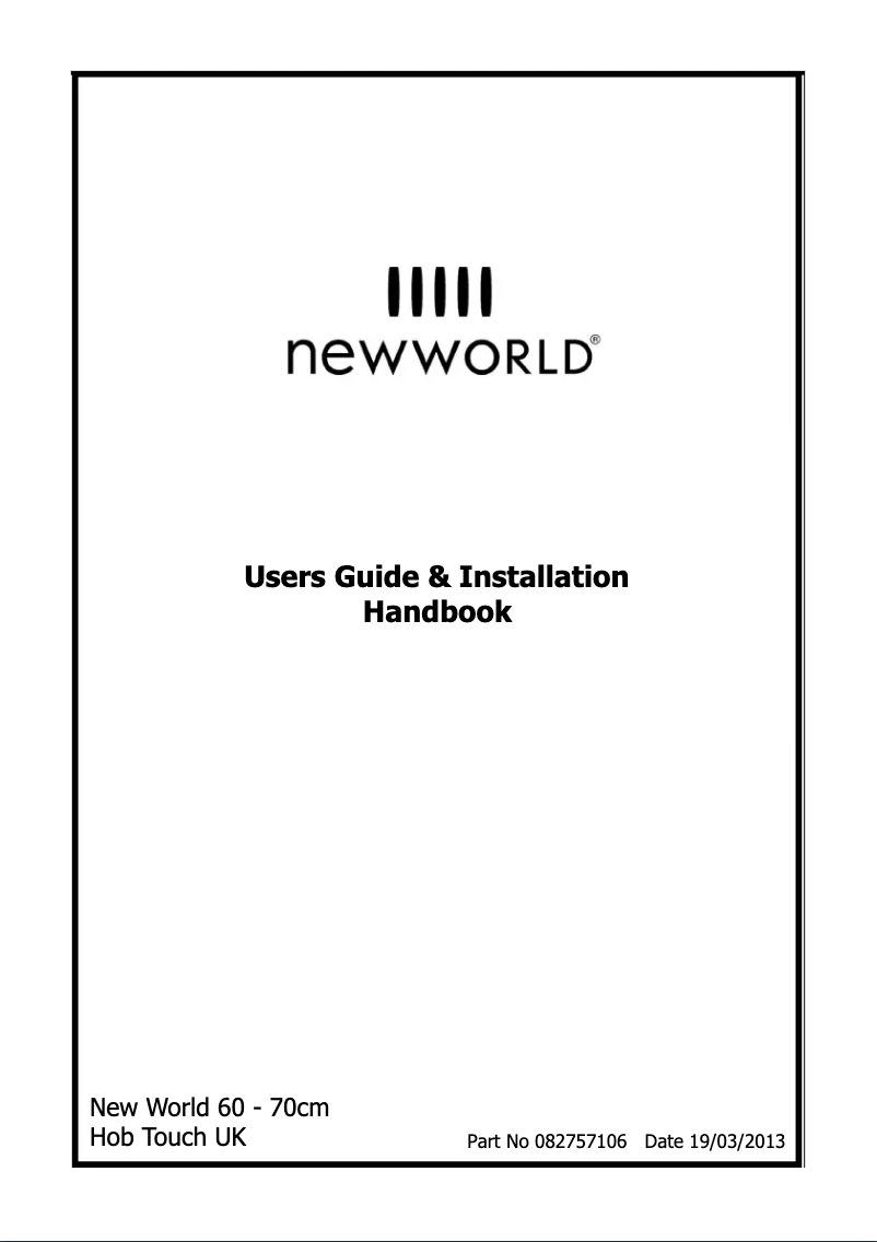 Page n°1 - Manuel utilisateur New World NWCT601