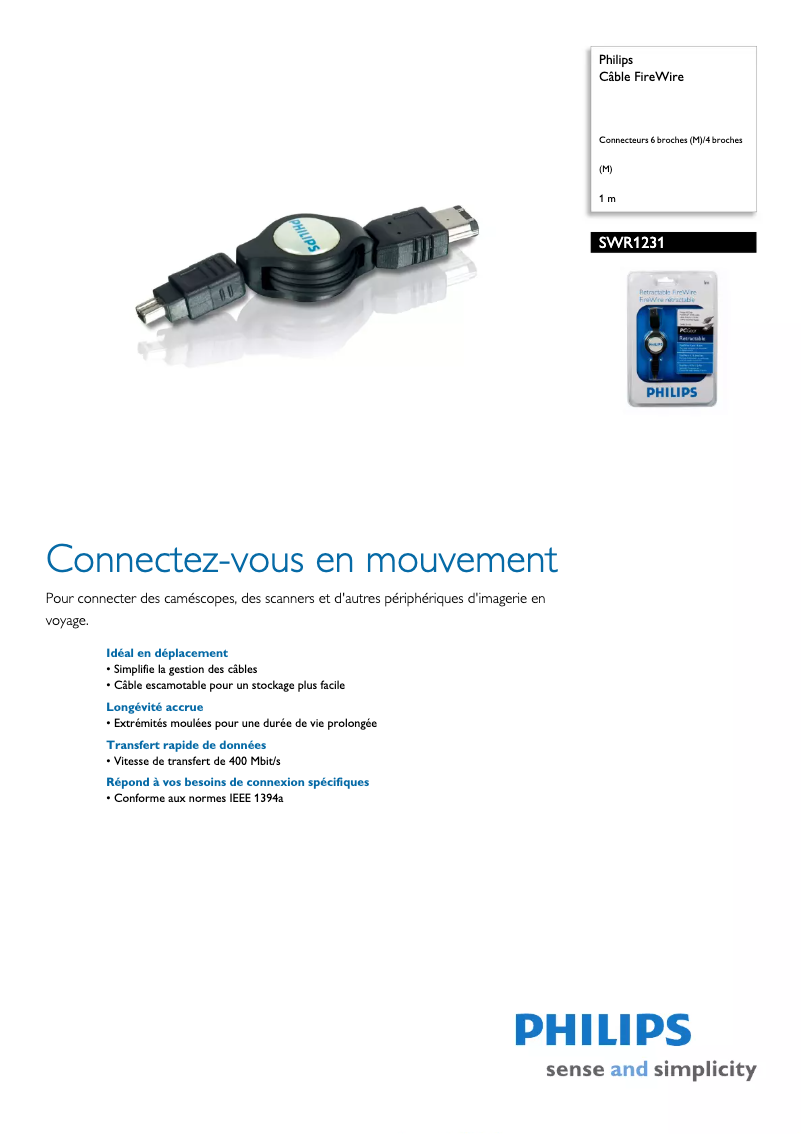 Page 1 de la notice Manuel utilisateur Philips SWR1231