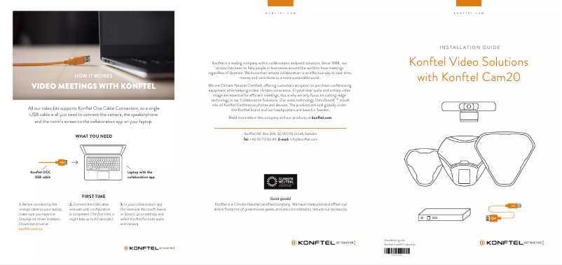 Page n°1 - Manuel utilisateur Konftel C2070