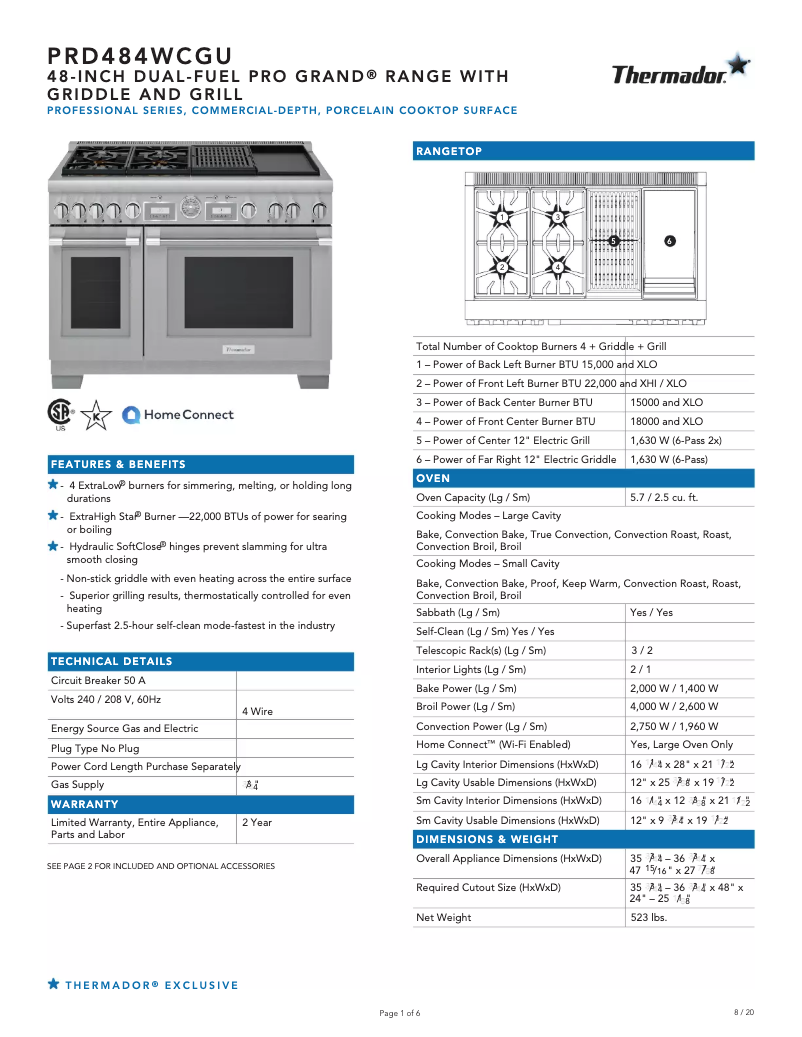 Image de la première page du manuel de l'appareil PRD484WCGU
