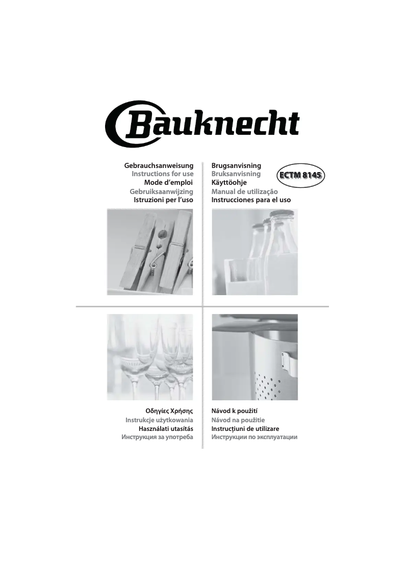 Page n°1 - Manuel utilisateur Bauknecht ECTM 8145