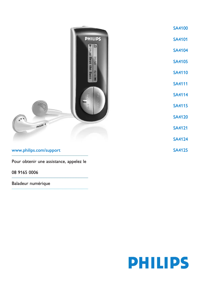 Page n°1 - Manuel utilisateur Philips GoGear SA4125