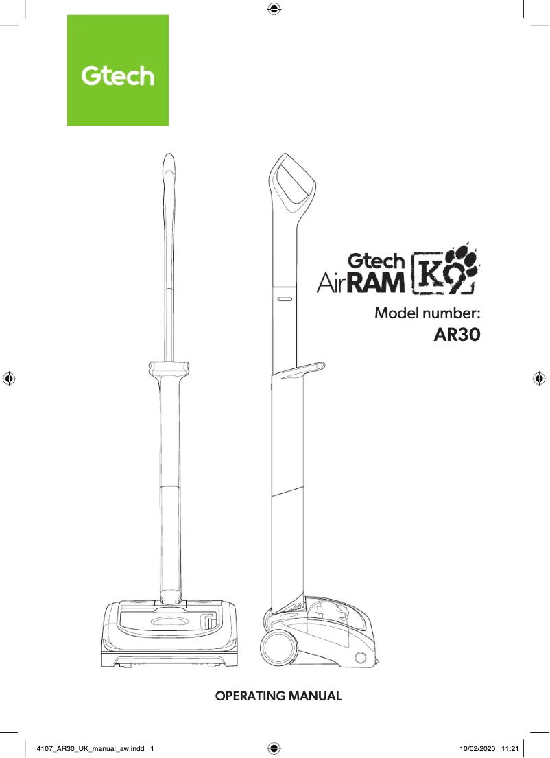 Page 1 de la notice Manuel utilisateur G-Technology AirRam MK2 K9 AR30