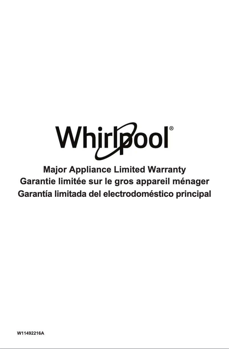 Página 1 del manual Información de garantía Whirlpool WRT511SZDM