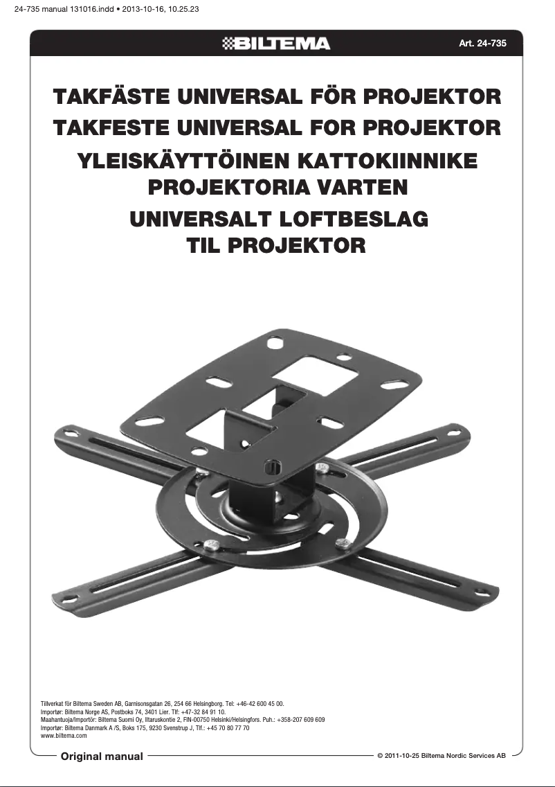 Page 1 de la notice Manuel utilisateur Biltema 24-735