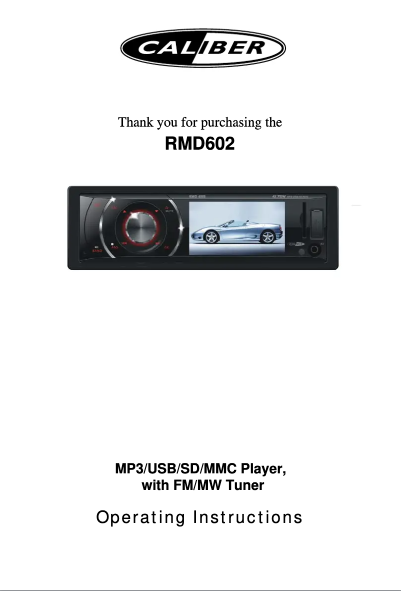 Image de la première page du manuel de l'appareil RMD602