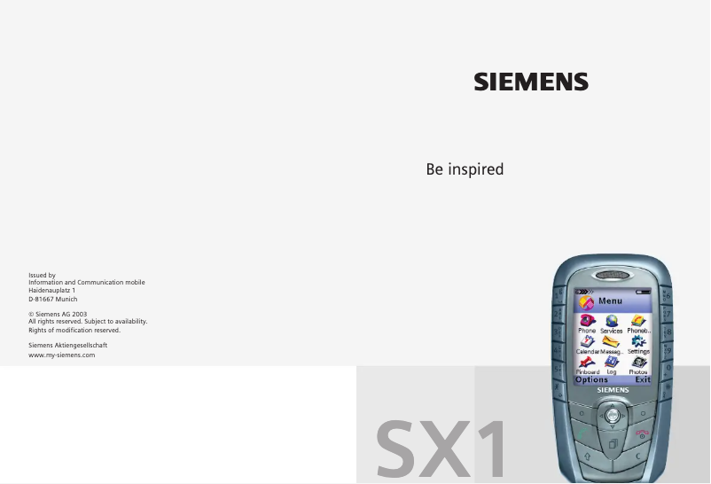 Image de la première page du manuel de l'appareil SX1