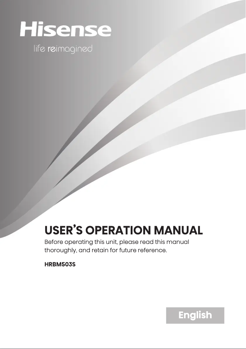 Page 1 de la notice Manuel utilisateur Hisense HRBM503S