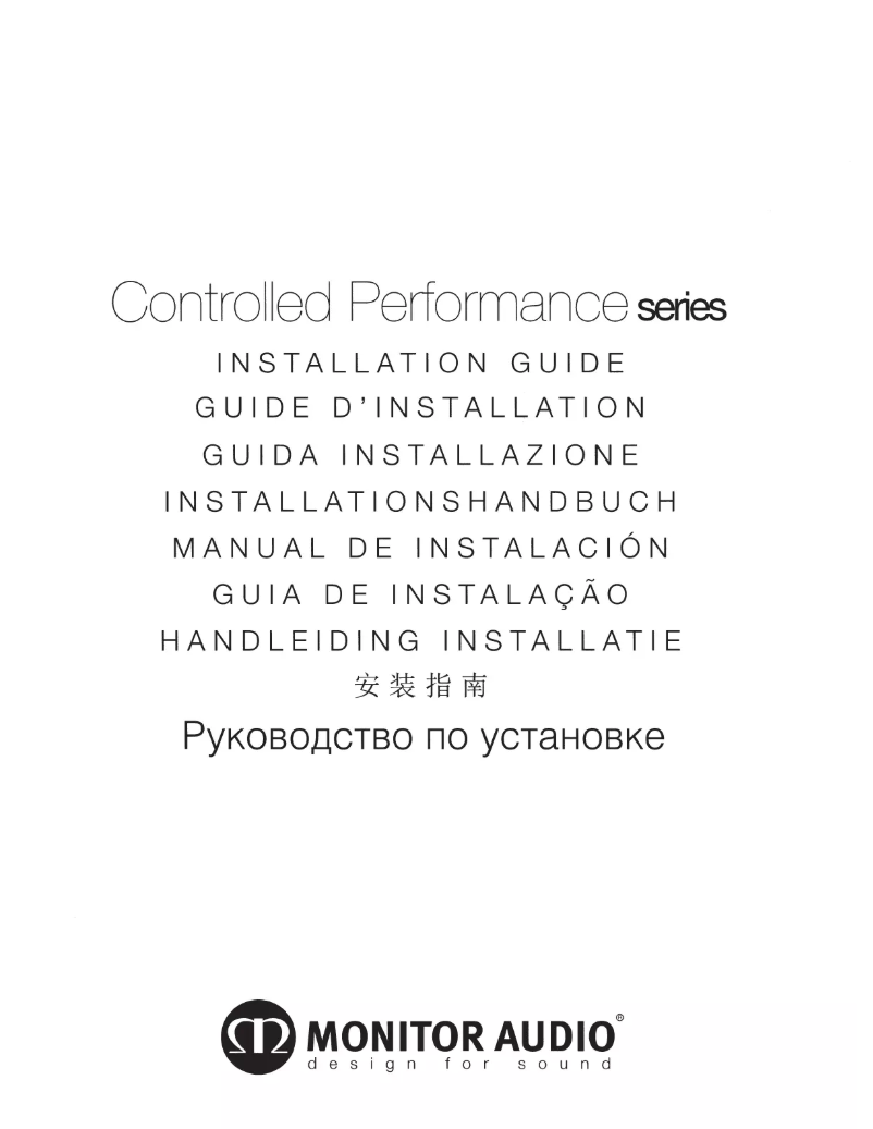 Page n°1 - Manuel utilisateur Monitor Audio Controlled Performance CP-WT150