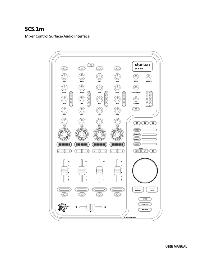 Page 1 de la notice Manuel utilisateur Stanton SCS.1M