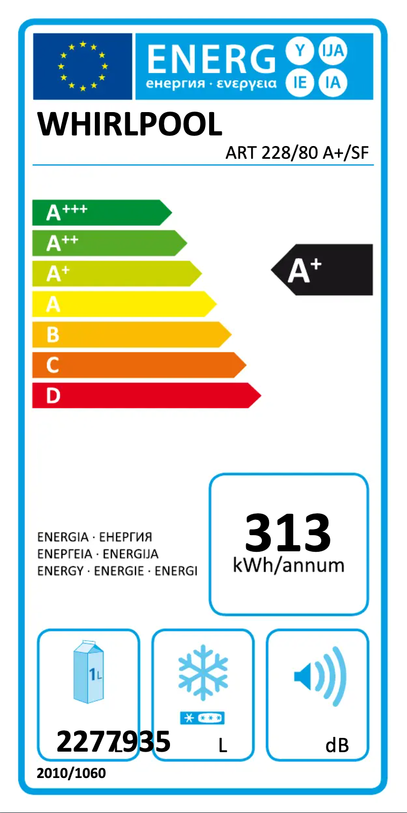 Image de la première page du manuel de l'appareil ART 228/80 A+/SF