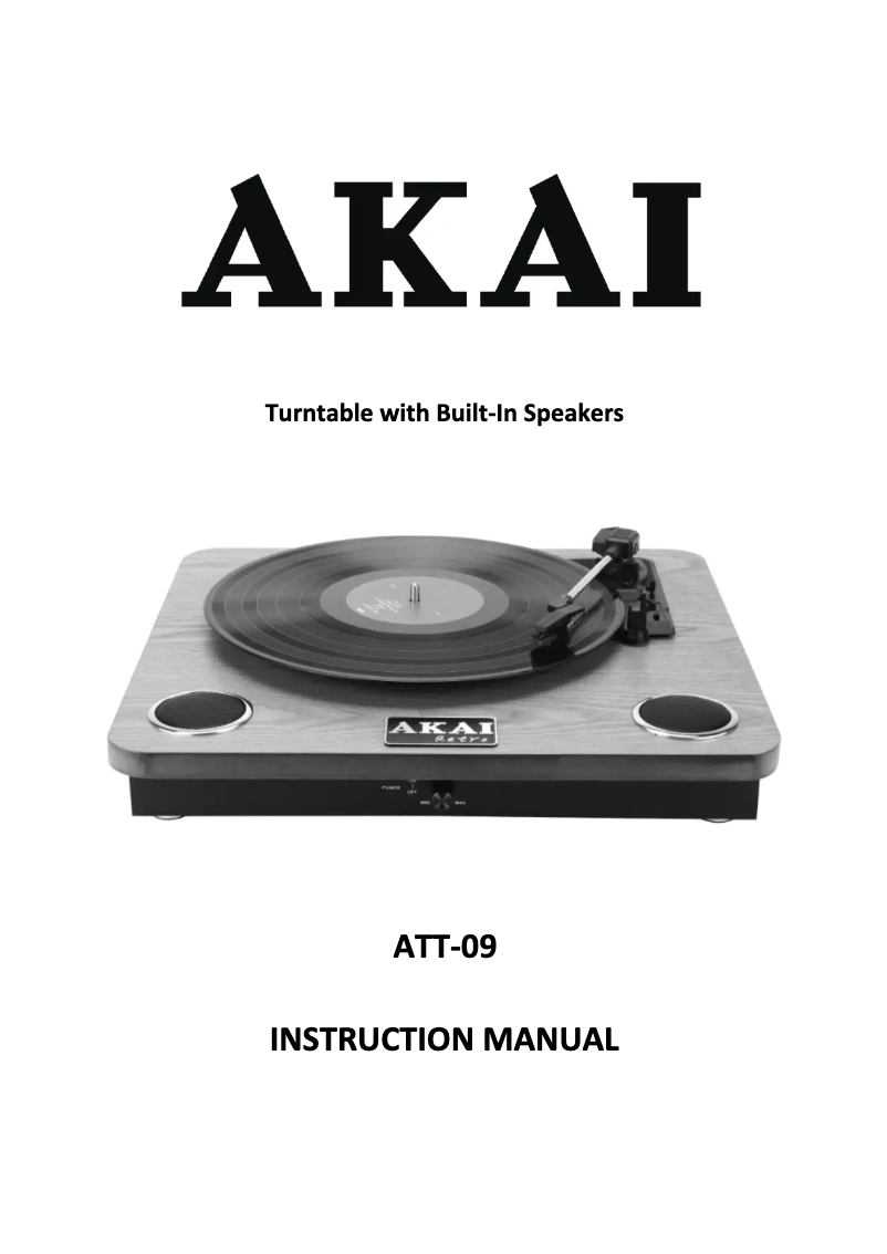 Page 1 de la notice Manuel utilisateur AKAI ATT-09