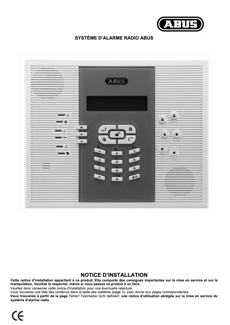 Image de la première page du manuel de l'appareil FU9003