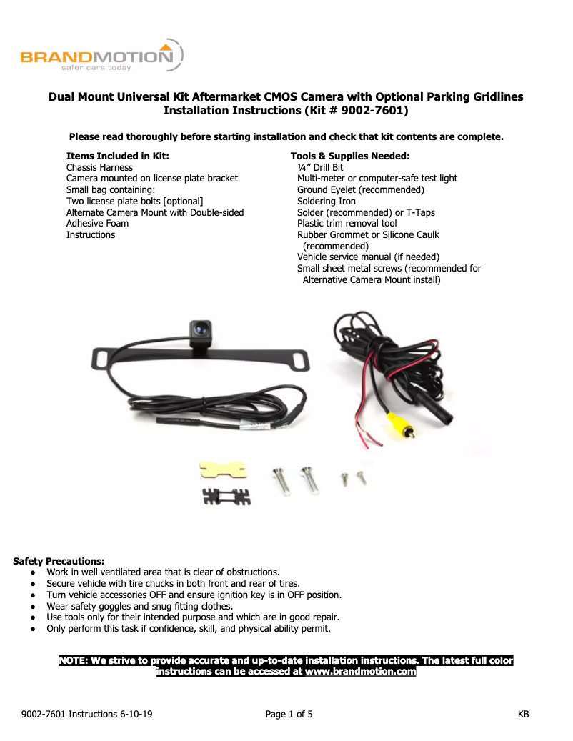 Imagen de la primera página del manual del dispositivo 9002-7601
