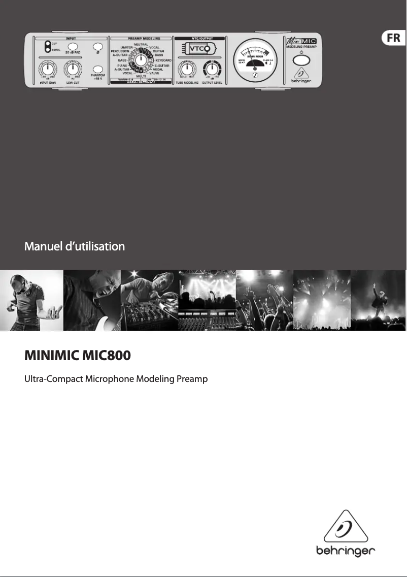 Page 1 de la notice Manuel utilisateur Behringer MINIMIC MIC800