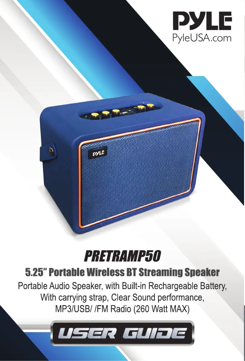 Page 1 de la notice Manuel utilisateur Pyle PRETRAMP50