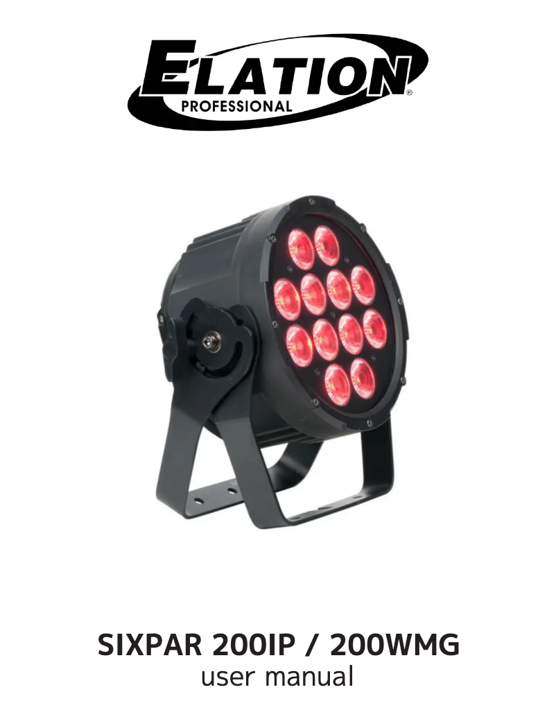 Page 1 de la notice Manuel utilisateur Elation SIXPAR 200WMG