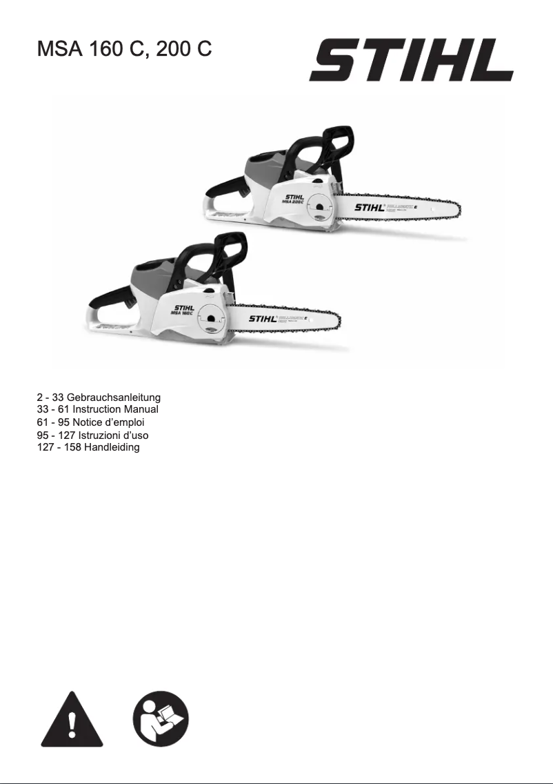 Page n°1 - Manuel utilisateur Stihl MSA 200 C