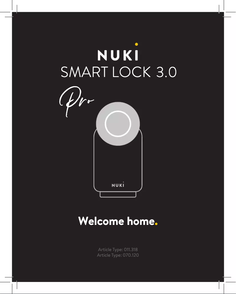 Page 1 de la notice Manuel utilisateur Nuki Smart Lock 3.0 Pro