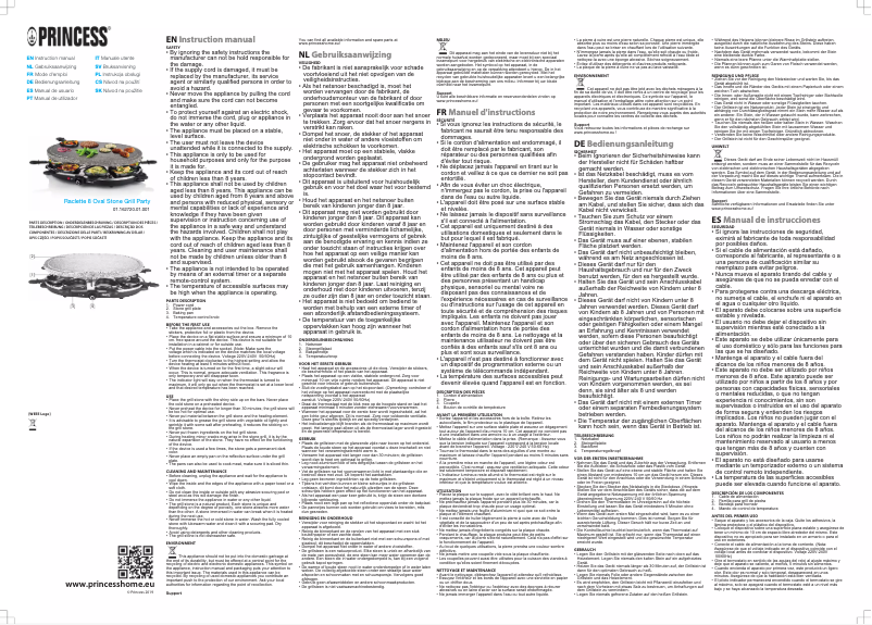 Page n°1 - Manuel utilisateur Princess Raclette 8 Oval Stone Grill Party 162604