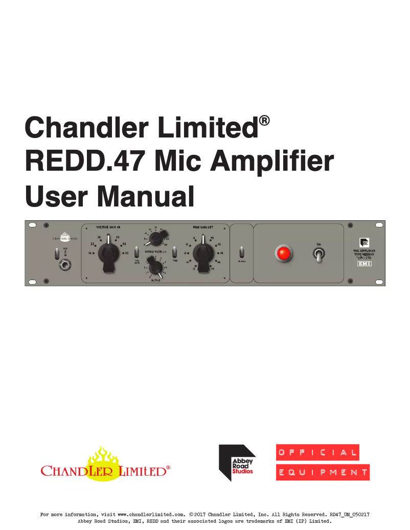 Page 1 de la notice Manuel utilisateur Chandler REDD.47