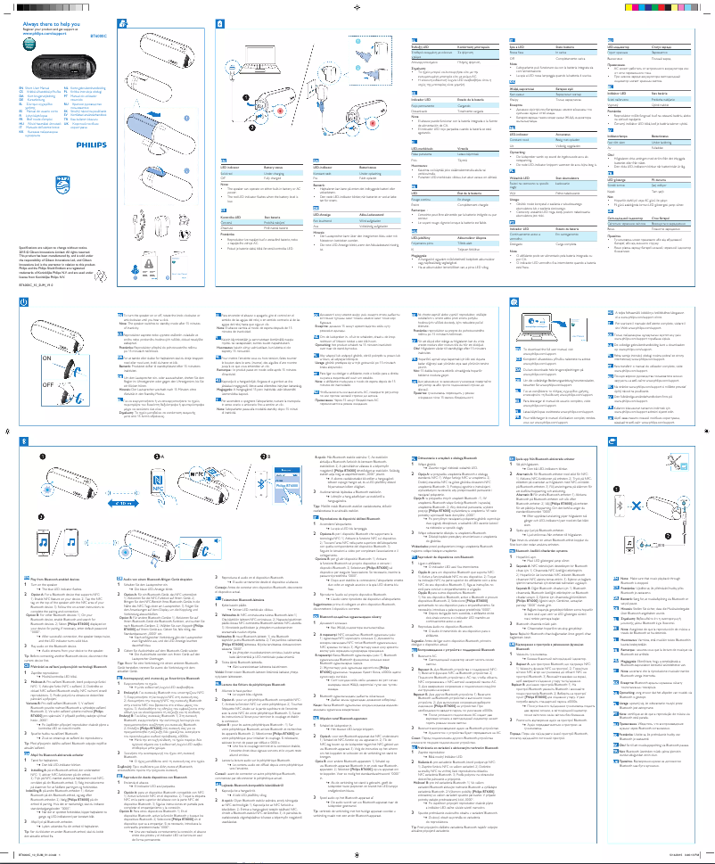 Page n°1 - Guide de démarrage rapide Philips BT6000C