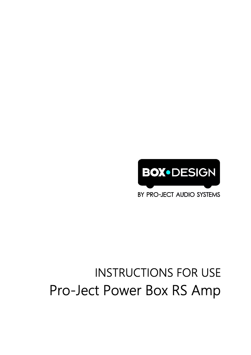 Page 1 de la notice Manuel utilisateur Pro-Ject Power Box RS Amp