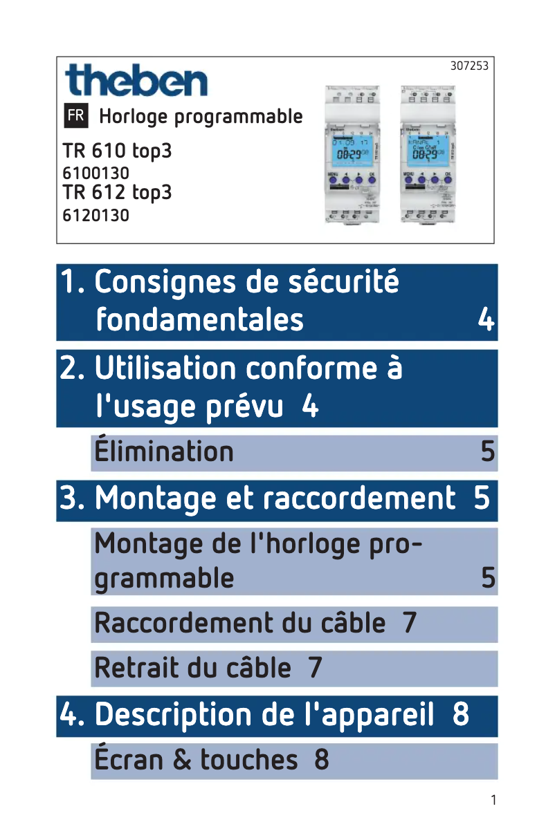 Image de la première page du manuel de l'appareil TR 612 top3