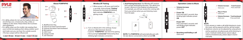 Page n°1 - Manuel utilisateur Pyle PSWPHP43