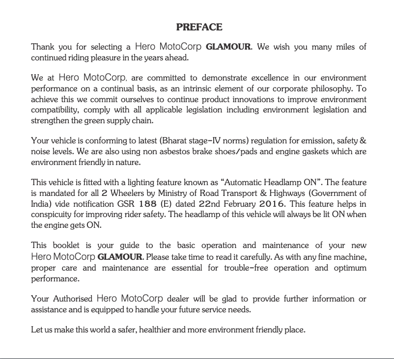 Page 1 de la notice Manuel utilisateur Hero Glamour (2017)