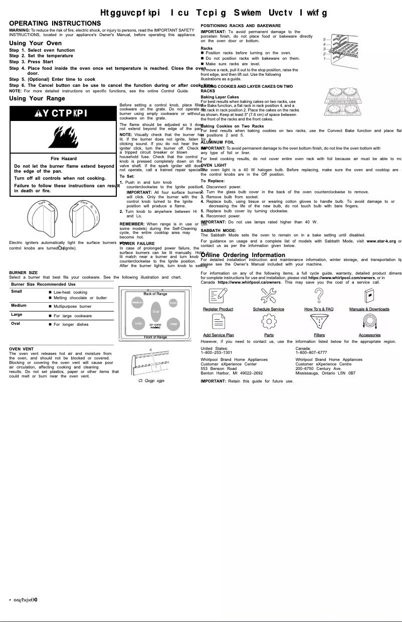 Página 1 del manual Guía de inicio rápido Whirlpool WFG550S0LB