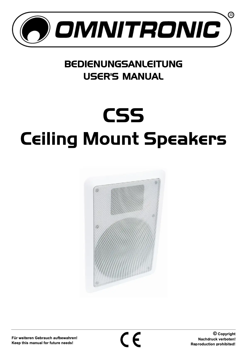 Page 1 de la notice Manuel utilisateur Omnitronic CSS-6